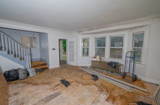 interior space featuring crown molding