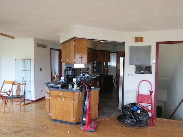 kitchen featuring wood-type flooring