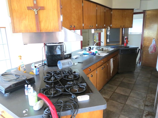 kitchen with sink and black dishwasher