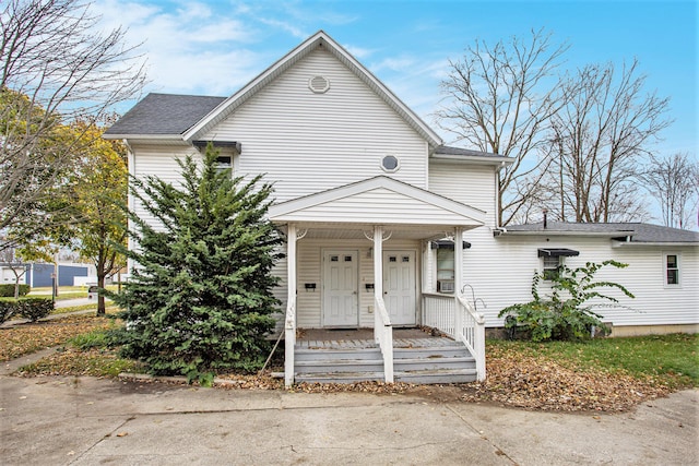 view of front of property with a porch