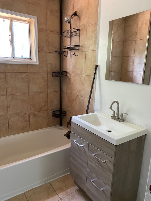 3744 Oakshire Ave, Berkley, MI 48072 - full bath with vanity, bathing tub / shower combination, and tile patterned floors