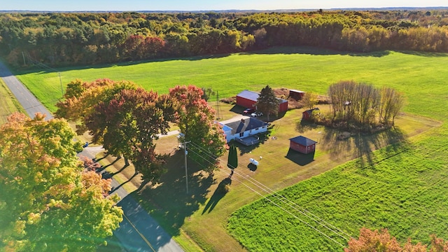 aerial view featuring a rural view