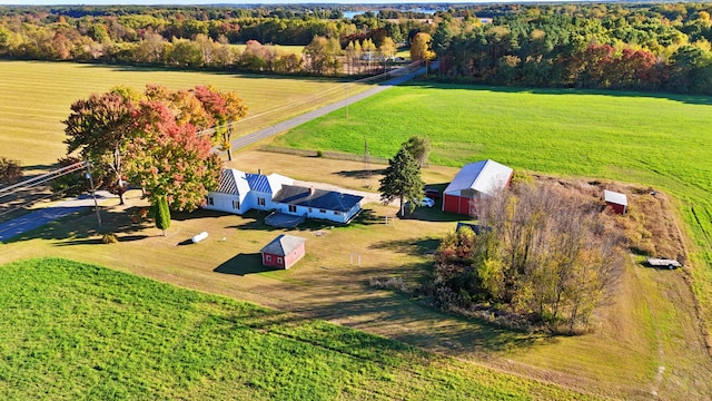 drone / aerial view with a rural view