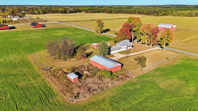 aerial view featuring a rural view