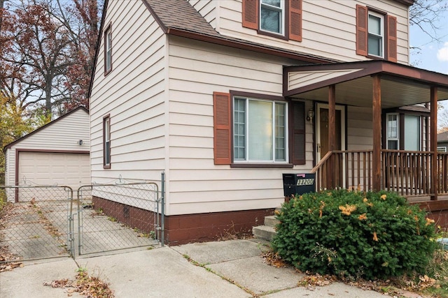 view of side of property with a garage