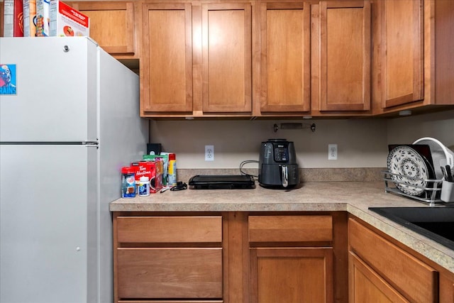 kitchen with white refrigerator