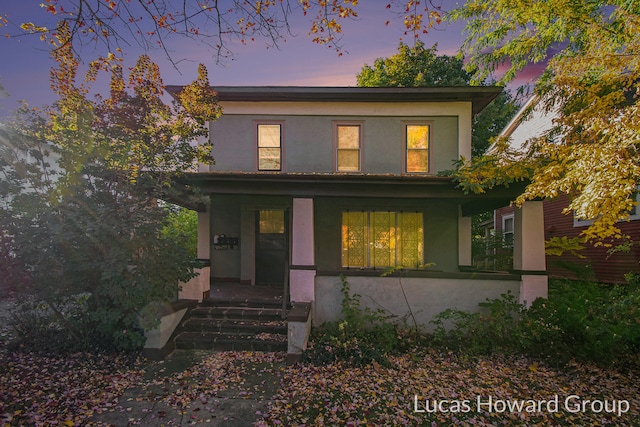 view of front of property with covered porch