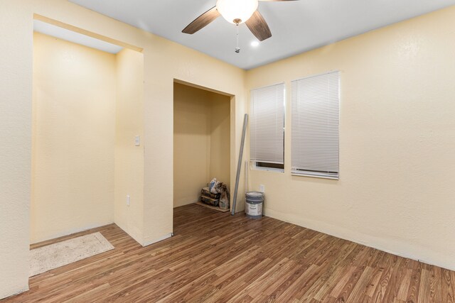 5393 Seebaldt St, Detroit, MI 48204 - empty room with ceiling fan and wood finished floors