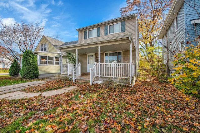 view of front property with covered porch