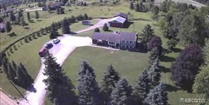 aerial view with a rural view