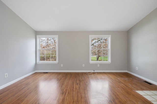 empty room featuring wood-type flooring and a wealth of natural light