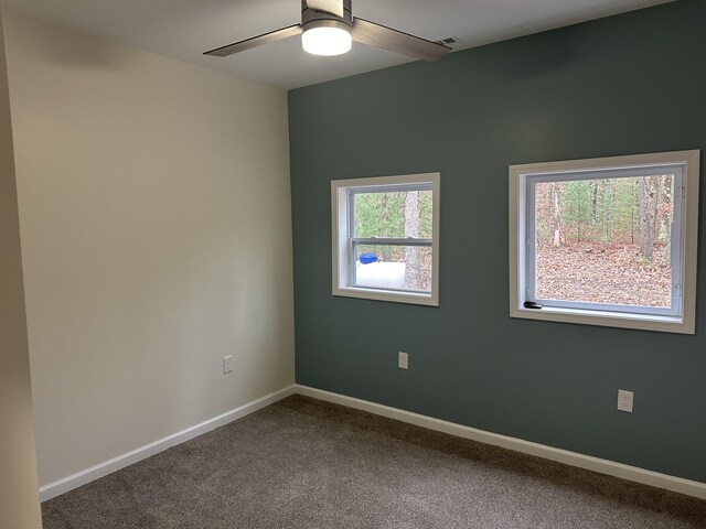 1820 S Reid Rd, Custer, MI 49405 - carpeted empty room with ceiling fan and baseboards