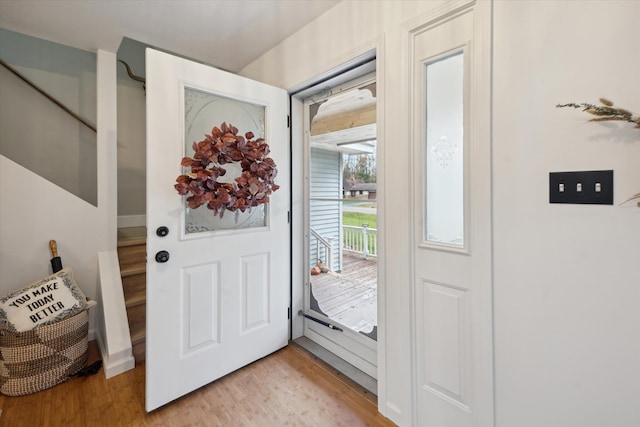 entryway featuring light wood-type flooring