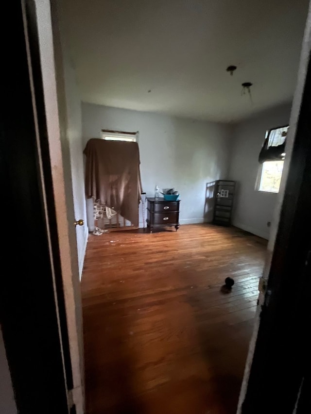 interior space with hardwood / wood-style floors