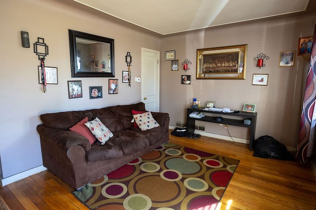 19007 Roscommon St, Harper Woods, MI 48225 - living room with wood finished floors and baseboards
