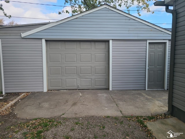 view of garage