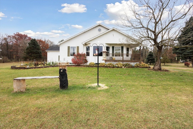 ranch-style house with a front lawn