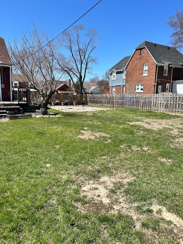 view of yard with fence