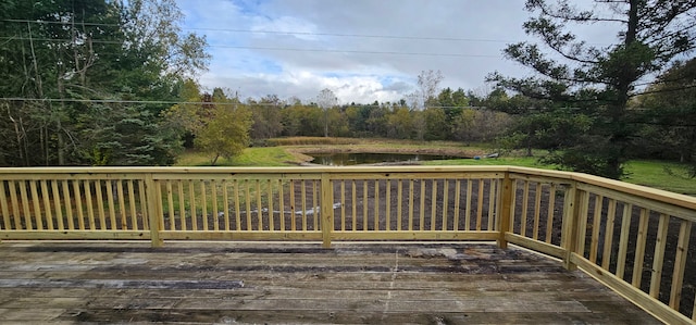 deck with a water view