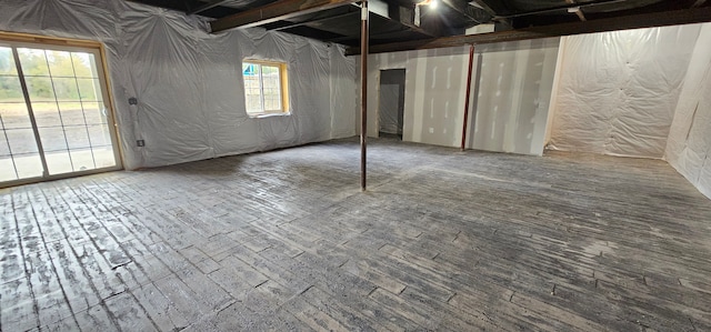 basement featuring plenty of natural light