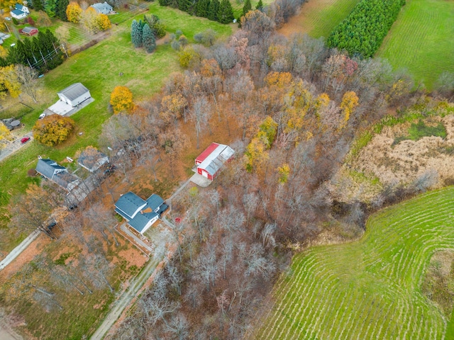 drone / aerial view featuring a rural view