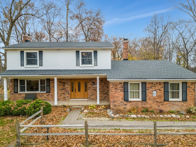 view of front property featuring a porch