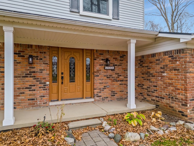 property entrance with a porch