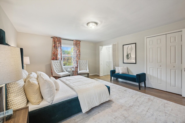 bedroom featuring hardwood / wood-style flooring