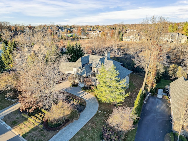 2748 Turtle Lake Dr, Bloomfield Hills, MI 48302 - aerial view of residential area with a tree filled landscape