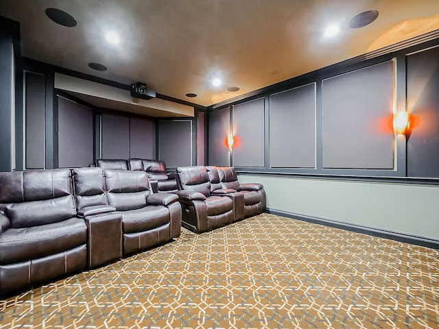 view of carpeted cinema