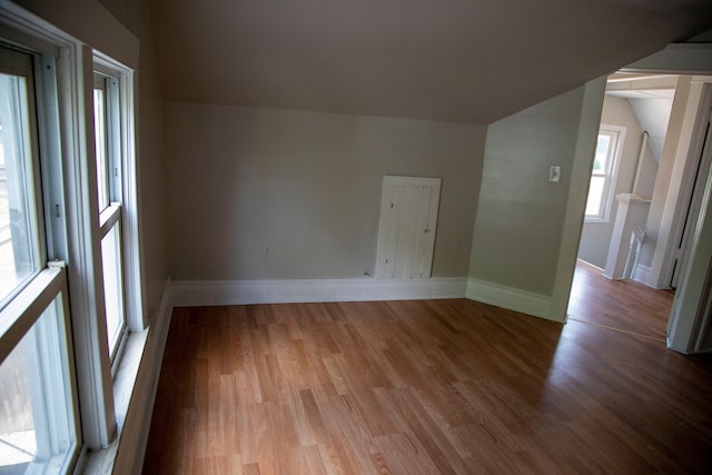 unfurnished room with light hardwood / wood-style floors