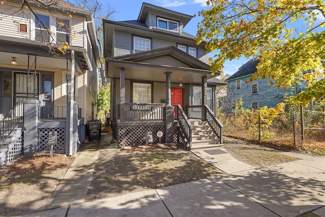 view of front of property with a porch