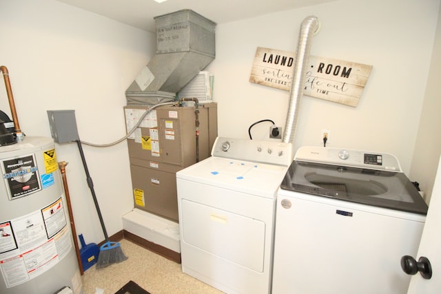 40831 Highpointe Dr, Clinton Township, MI 48038 - laundry area featuring water heater and washer and clothes dryer