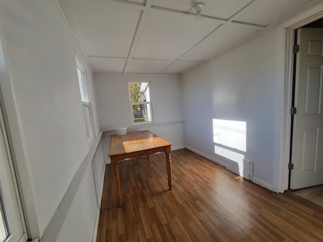 interior space with hardwood / wood-style flooring