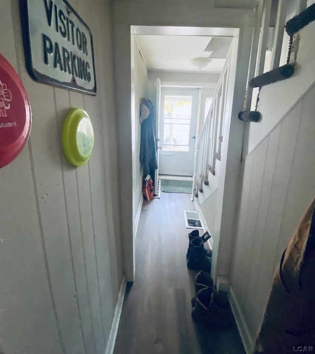 corridor featuring hardwood / wood-style flooring