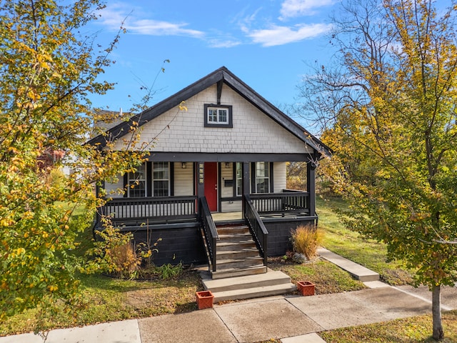 bungalow featuring covered porch