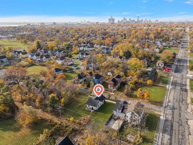 2552 Beals St, Detroit, MI 48214 - aerial view of residential area with skyline