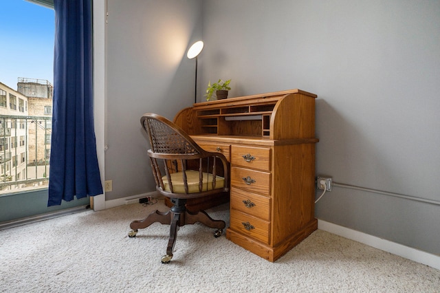 office featuring light colored carpet