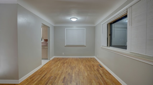 interior space with light hardwood / wood-style flooring