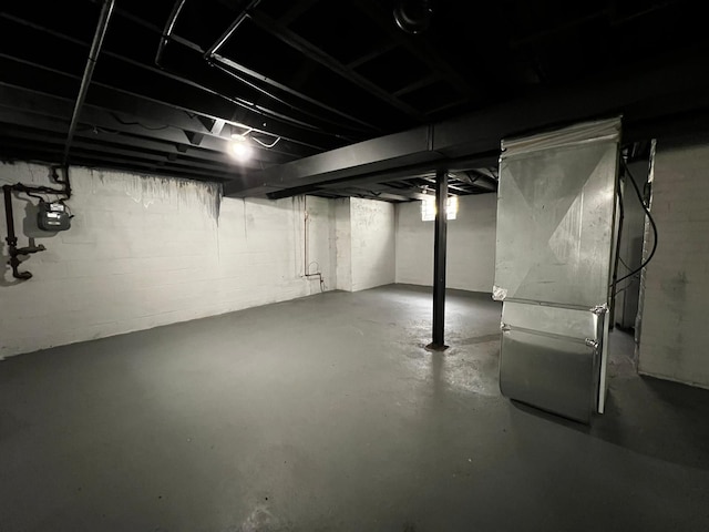 unfinished below grade area with heating unit