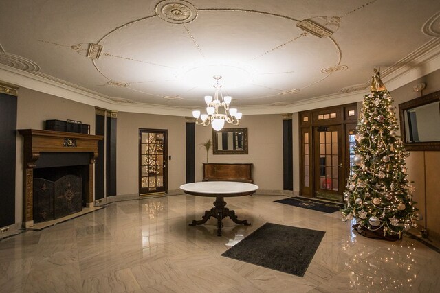 2900 E Jefferson Ave # A2, Detroit, MI 48207 - lobby featuring crown molding