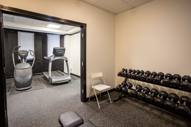 2900 E Jefferson Ave # A2, Detroit, MI 48207 - exercise area with a drop ceiling and baseboards