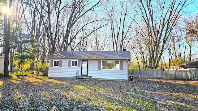 view of single story home