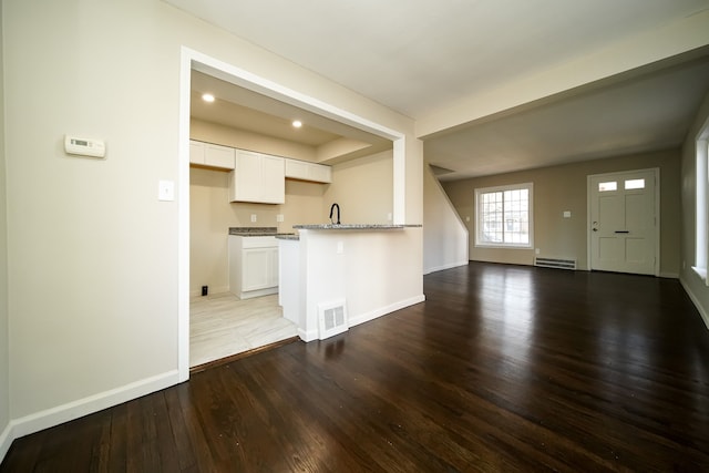 unfurnished living room featuring wood-type flooring