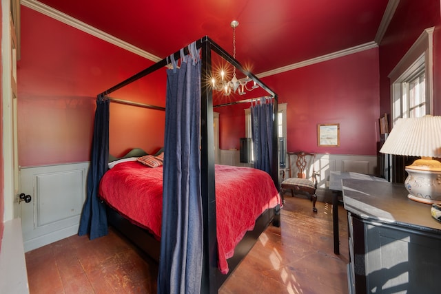 bedroom featuring ornamental molding