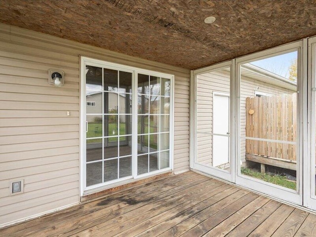 view of unfurnished sunroom