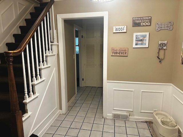 interior space featuring tile patterned flooring