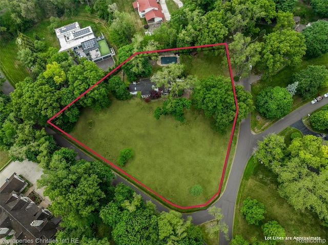 26335 Woodlore Rd, Franklin, MI 48025 - aerial overview of property's location with property parcel outlined