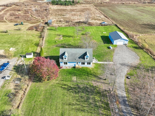 bird's eye view featuring a rural view