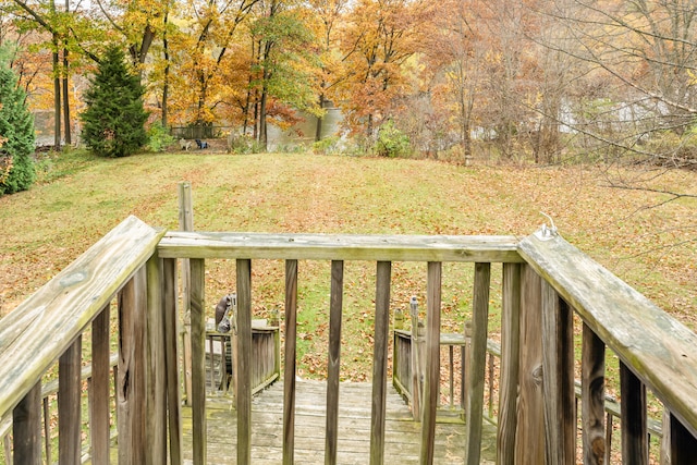 view of yard with a deck